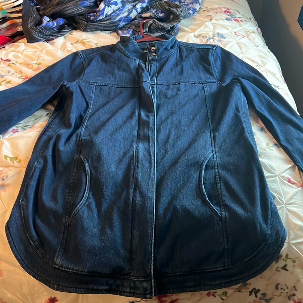 Liverpool denim shirt. Super stretch. Shacket.